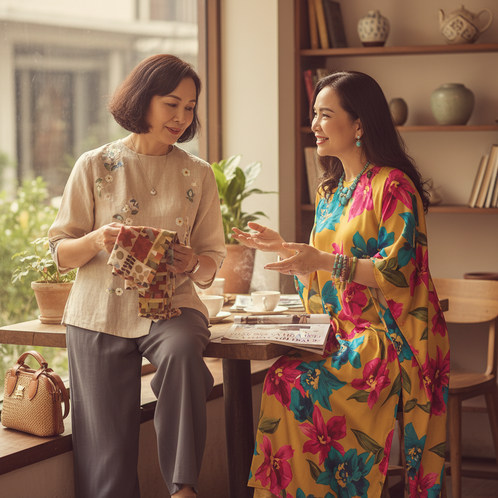 Màu Sắc và Họa Tiết: Tinh Tế Hay Nổi Bật? - quần áo nữ trung niên